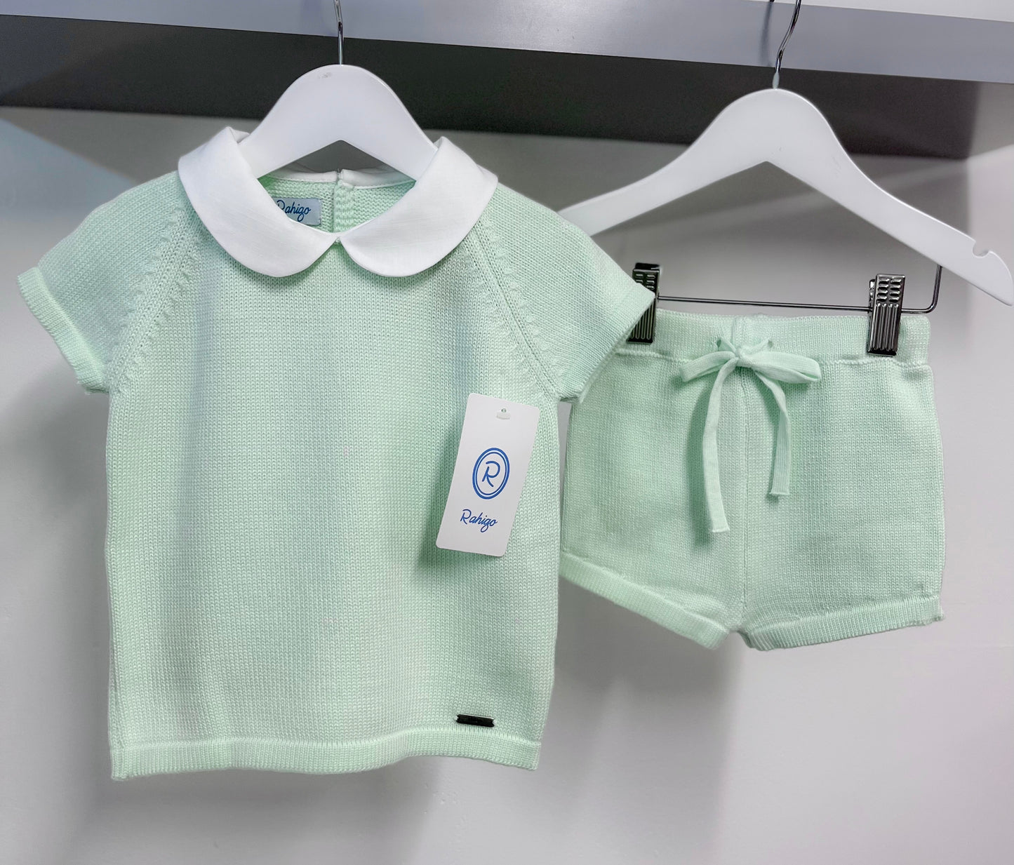 Rahigo SS23 Boys Collar Shorts Set in Mint - 231122