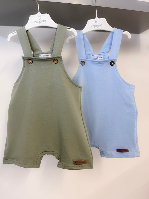 Calamaro SS23 Supersoft Dungarees in Green or Blue