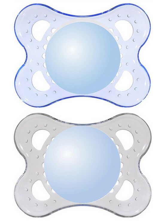 MAM Crystal 0+ month Soother 2 Pack - Blue