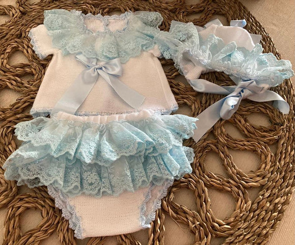 Luxury Knitted Lace Pants Set (also available in any custom colour) 5/6 week delivery