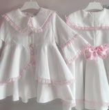 Bellos Exclusive Lace Coat in White/Pink
