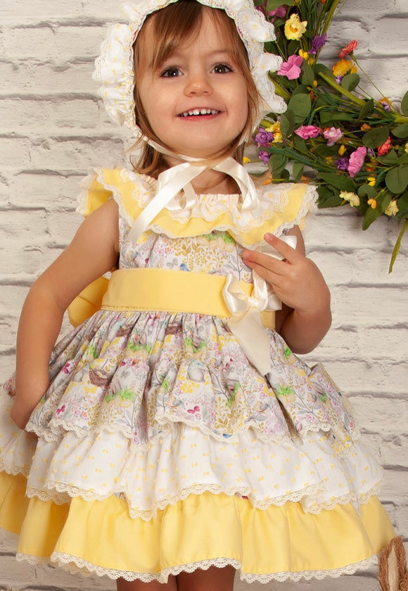 Sonata Floral Lemon Dress - VE22-05
