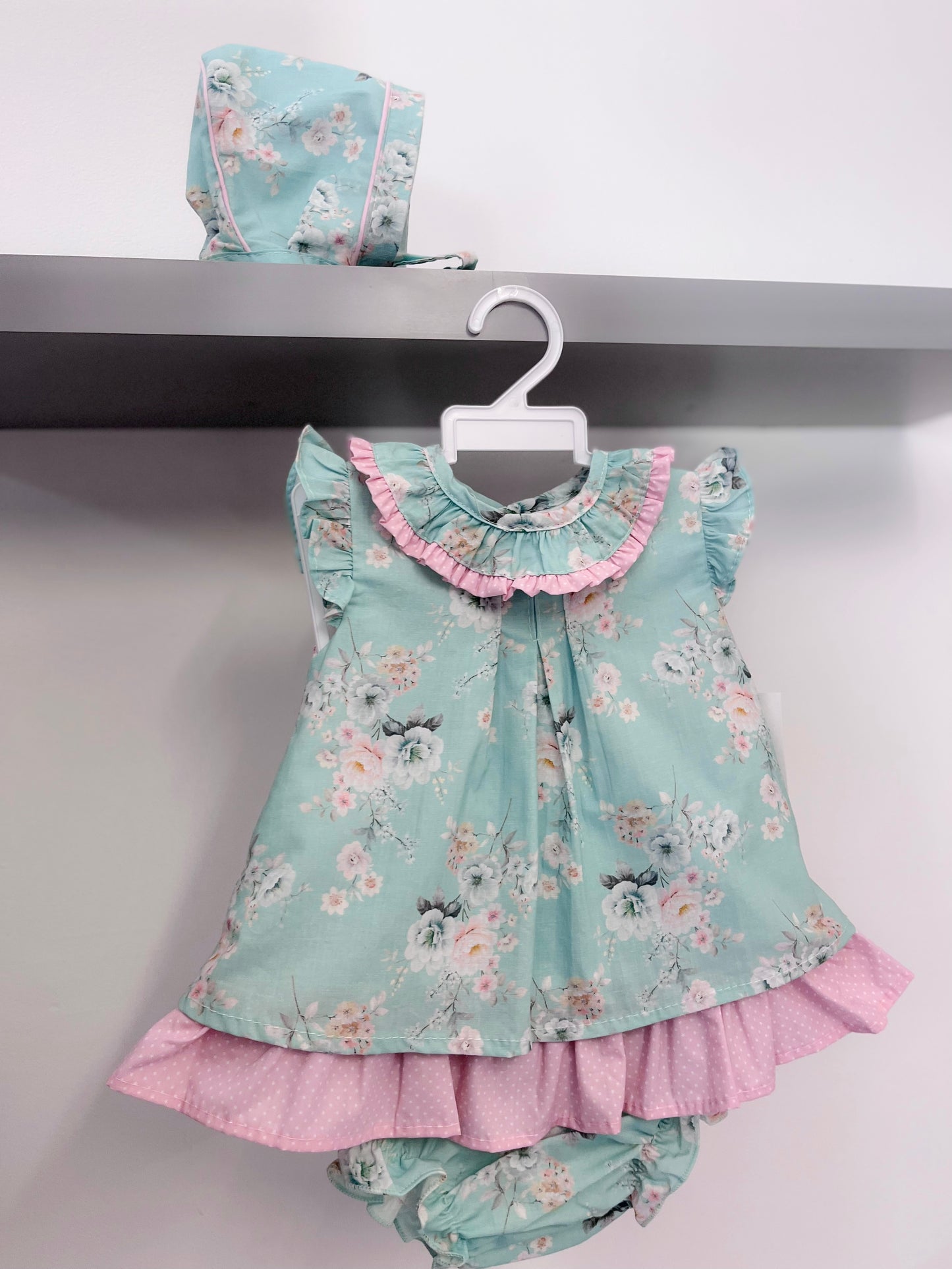 BabyFerr SS23 Floral Mint & Pink Dress Set