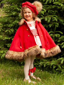 Sonata Red Cape with Camel Soft Fur IN22-15