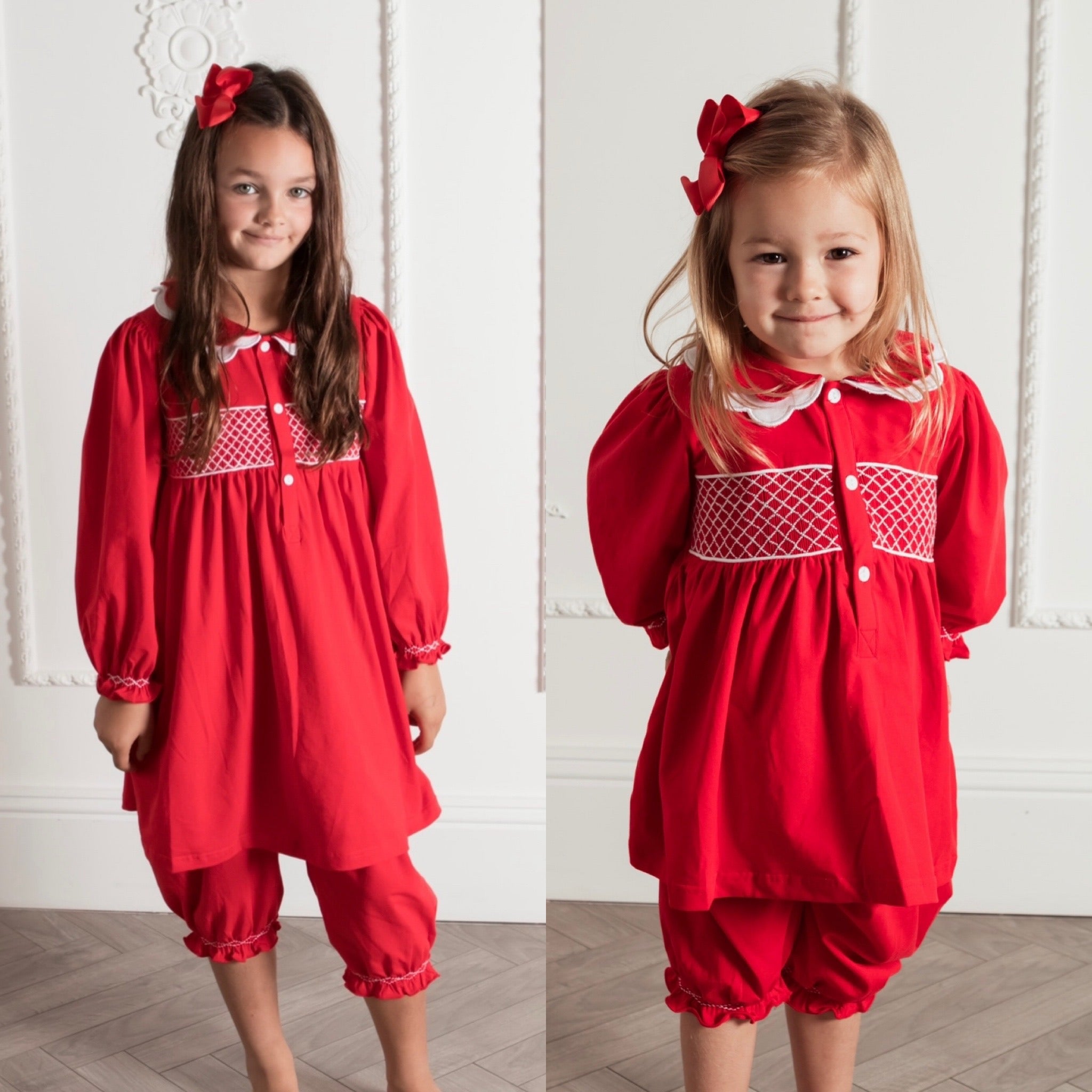 Smocked christmas dresses deals for babies