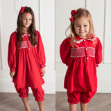 Bellos Christmas Smocked Pyjamas Girls 2 Piece Set