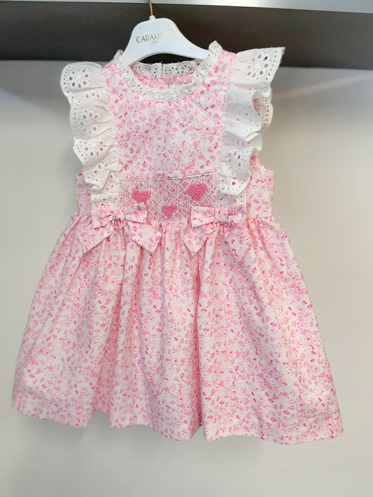 Caramelo Floral Smocked Dress in Pink
