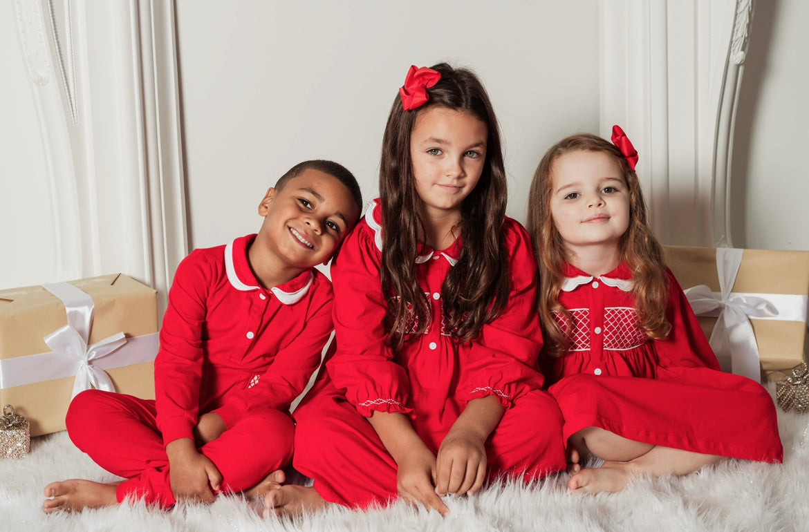 Smocked sales christmas pajamas