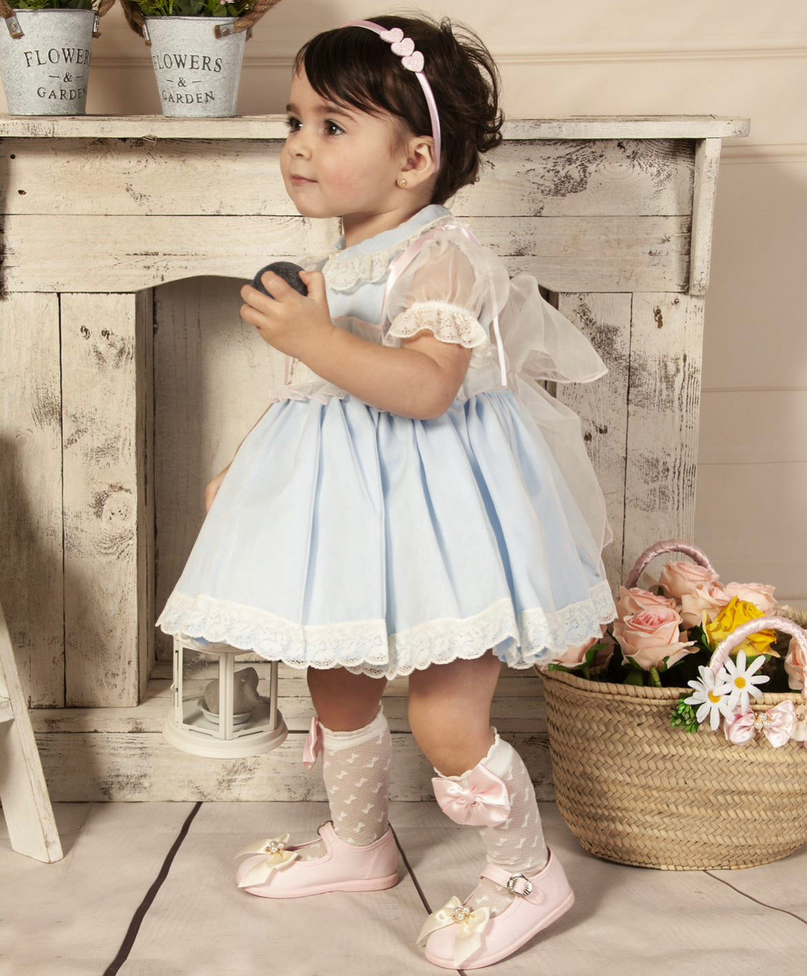 Sonata Blue/Pink Smock Dress VE23 - 02