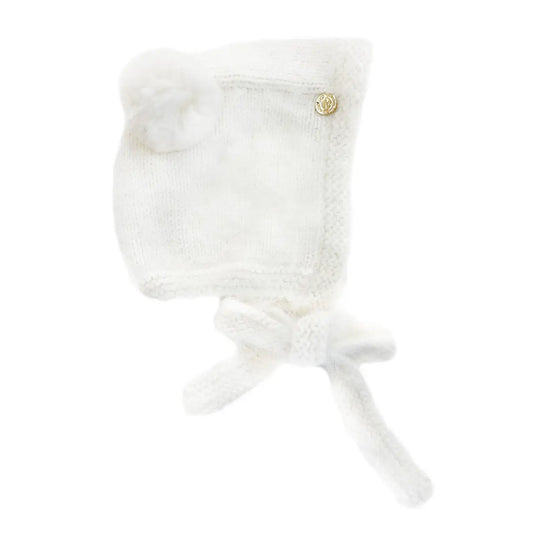 Petit Maison Kids White Cashmere Teddy Hat