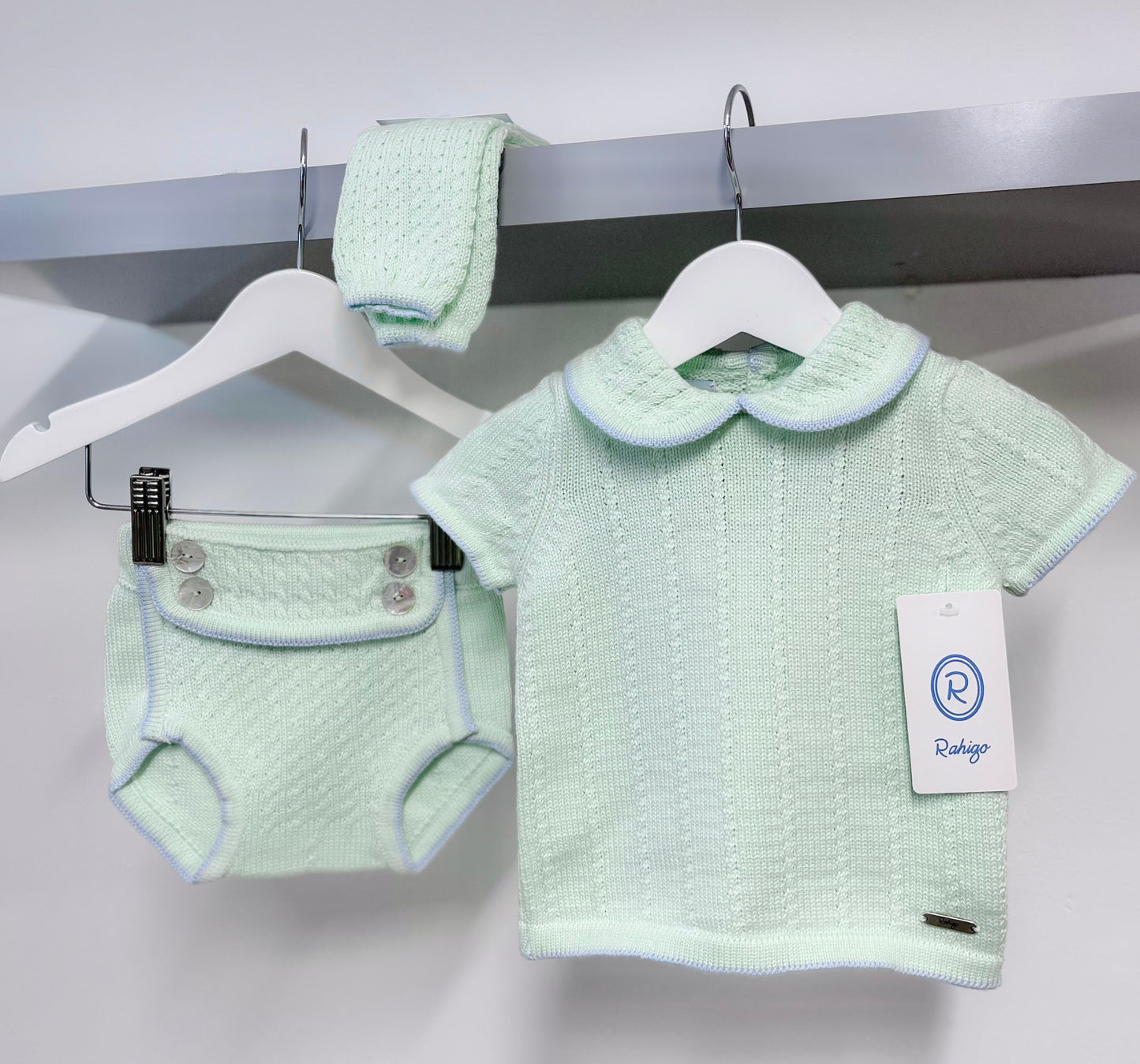 Rahigo SS23 Boys 2 Piece Set in Mint/Blue - 23155