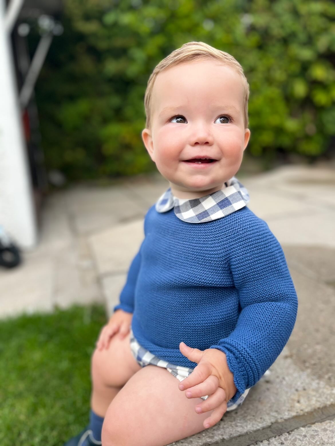 Juliana AW22 Boys French Blue Check Set