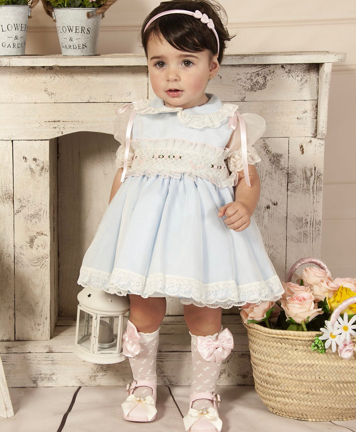 Sonata Blue/Pink Smock Dress VE23 - 02