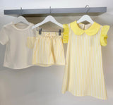 Boys Stripe T Shirt & Shorts Set in Lemon