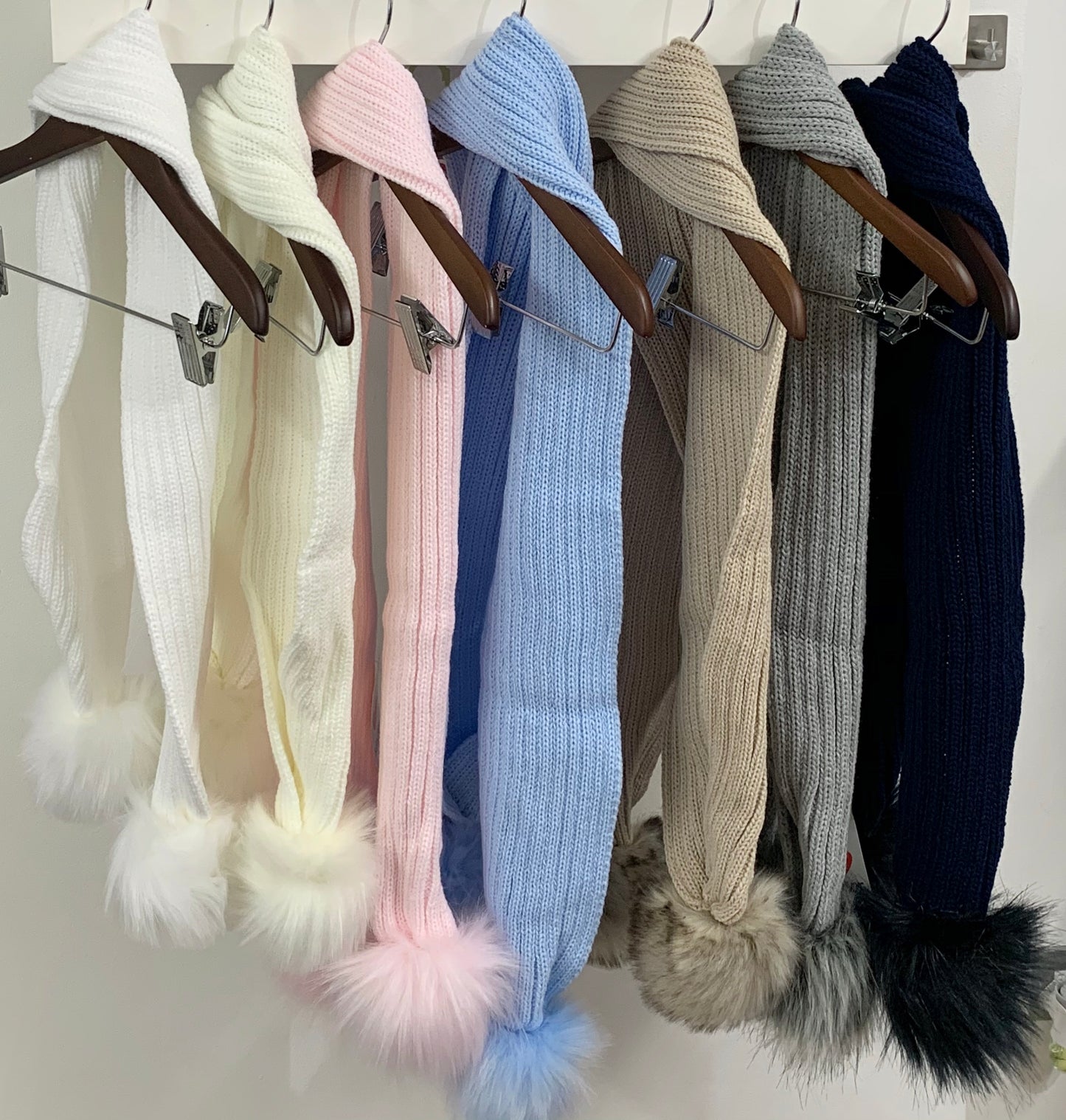 Double Pom Pom Scarfs