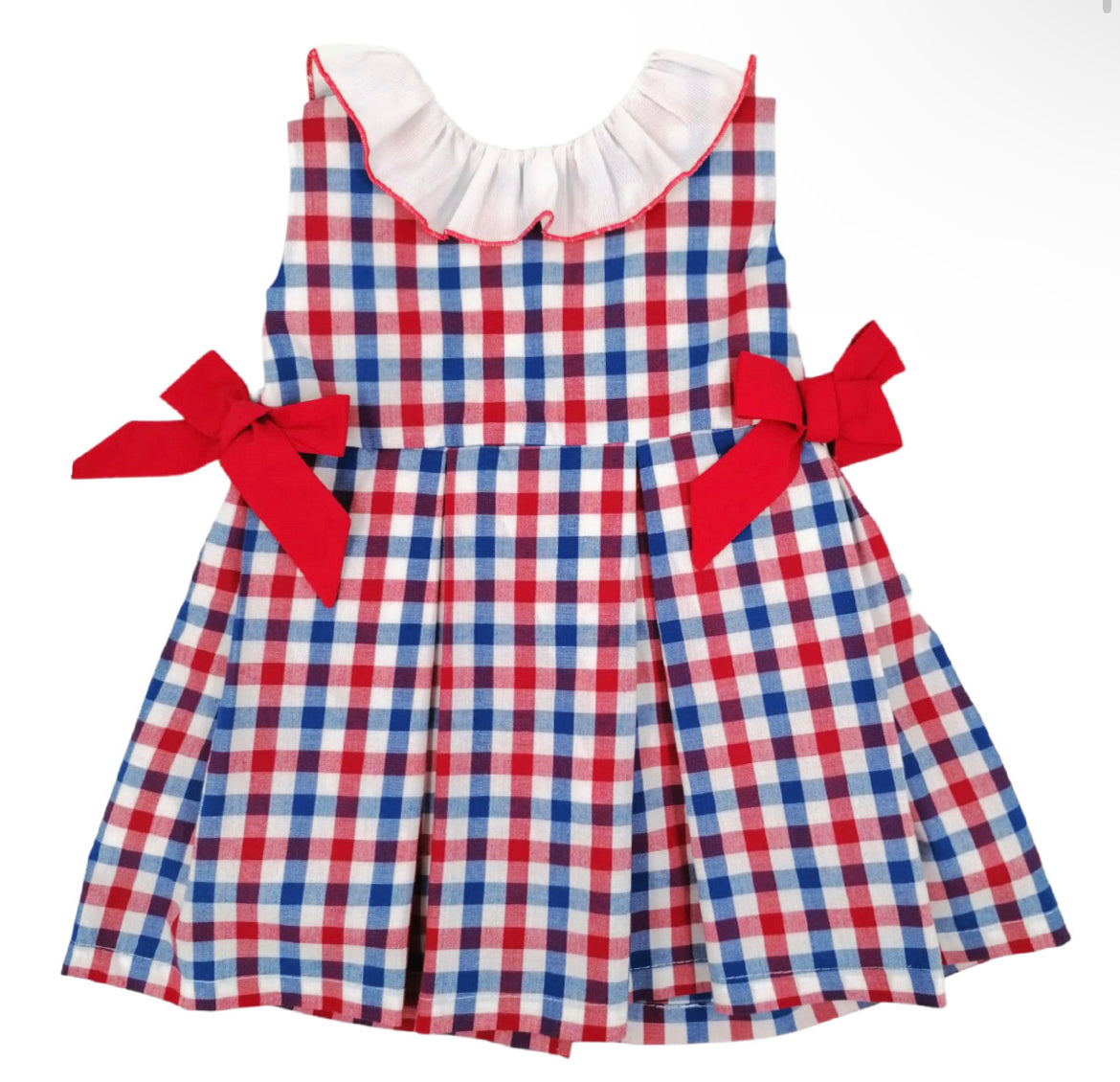 Babyferr Check Frill Collar Dress