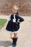 Bellos Valencia Dress in Navy, Royal Blue, Burgundy or Bottle Green - In Stock