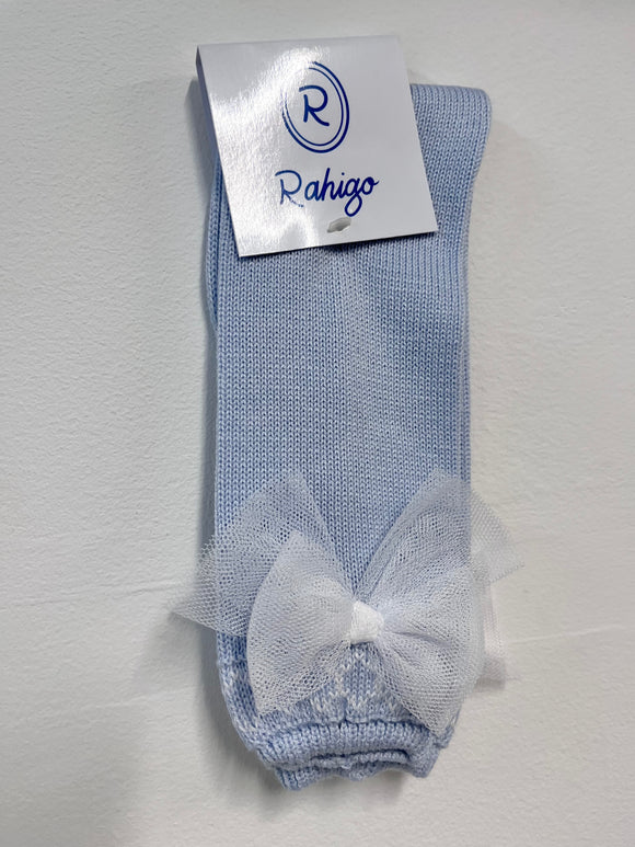 Rahigo SS23 Bow socks in Blue/White - 23114