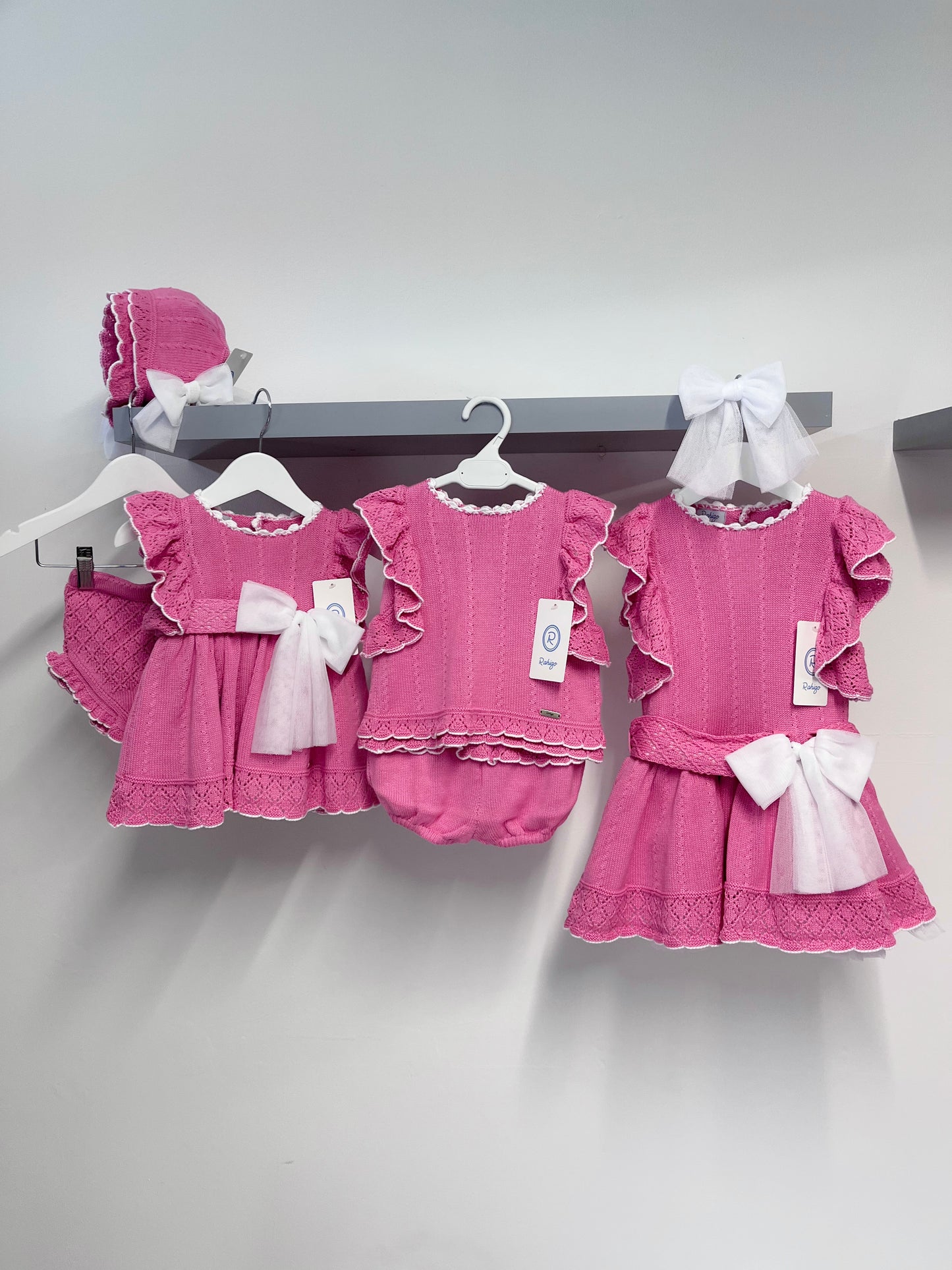 Rahigo SS23 Girls Dress & Pants in Fuschia Pink/White - 23138