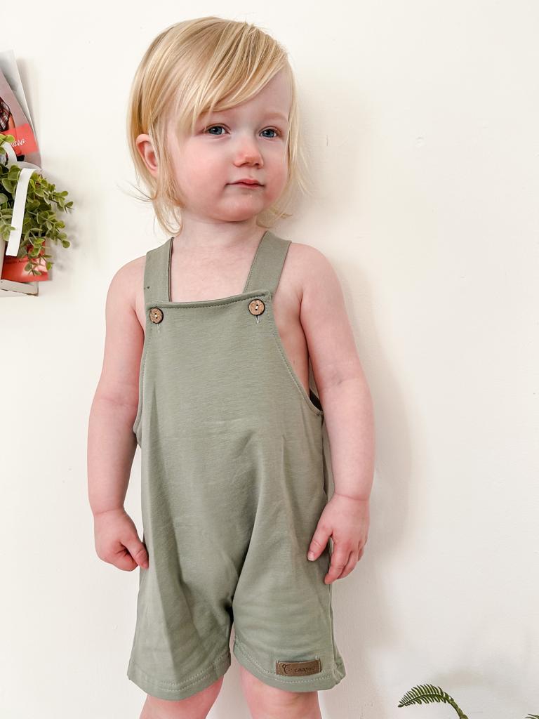 Calamaro SS23 Supersoft Dungarees in Green or Blue