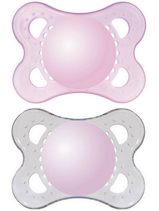 MAM Crystal 0+ month Soother 2 Pack - Pink