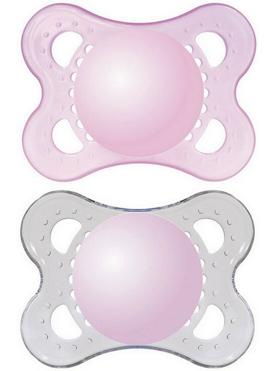 MAM Crystal 0+ month Soother 2 Pack - Pink