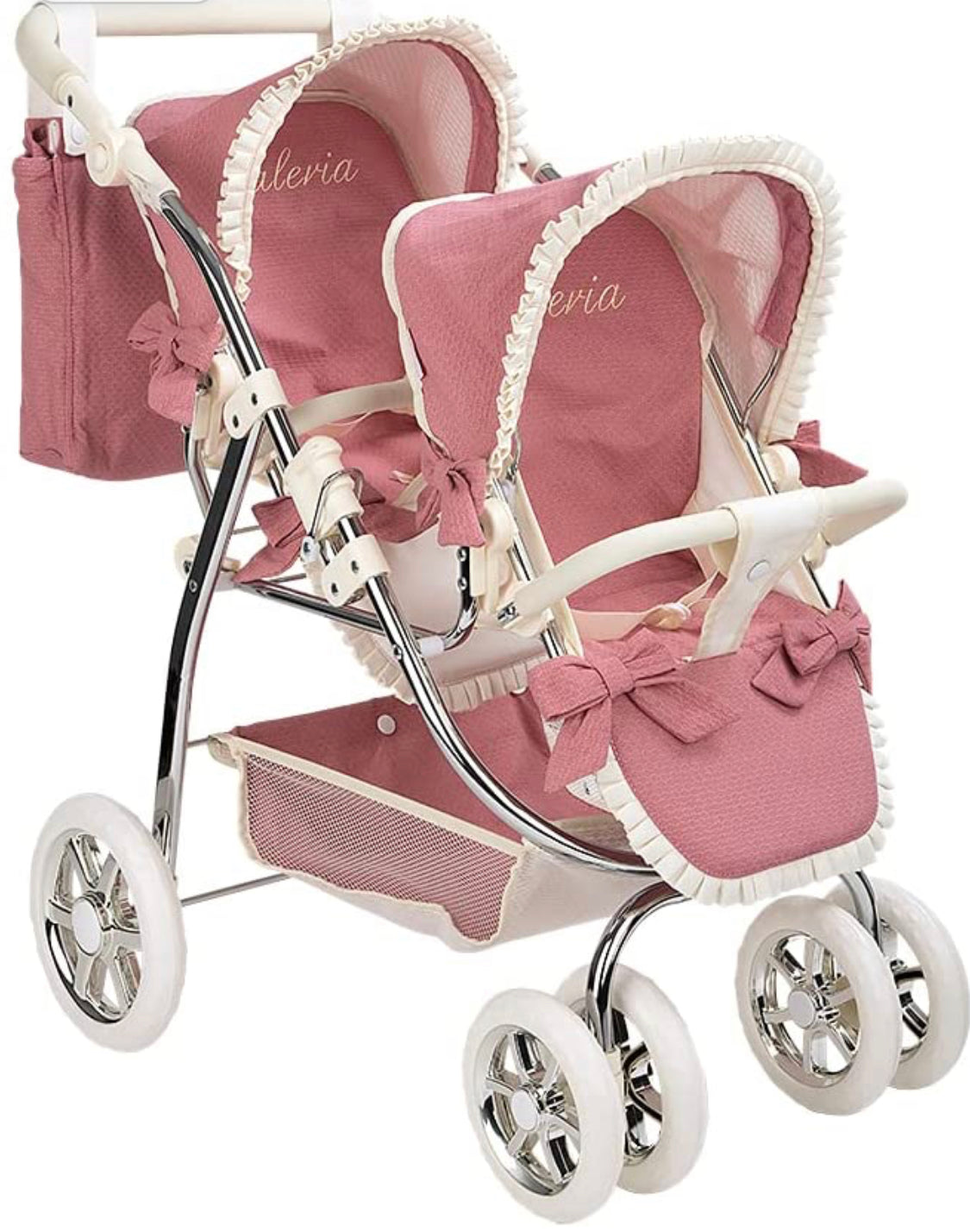 Spanish Dolls Double Pram with Bag “Valeria”