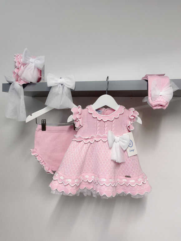 Rahigo SS23 Girls Dress & Pants in Pink/White - 23102