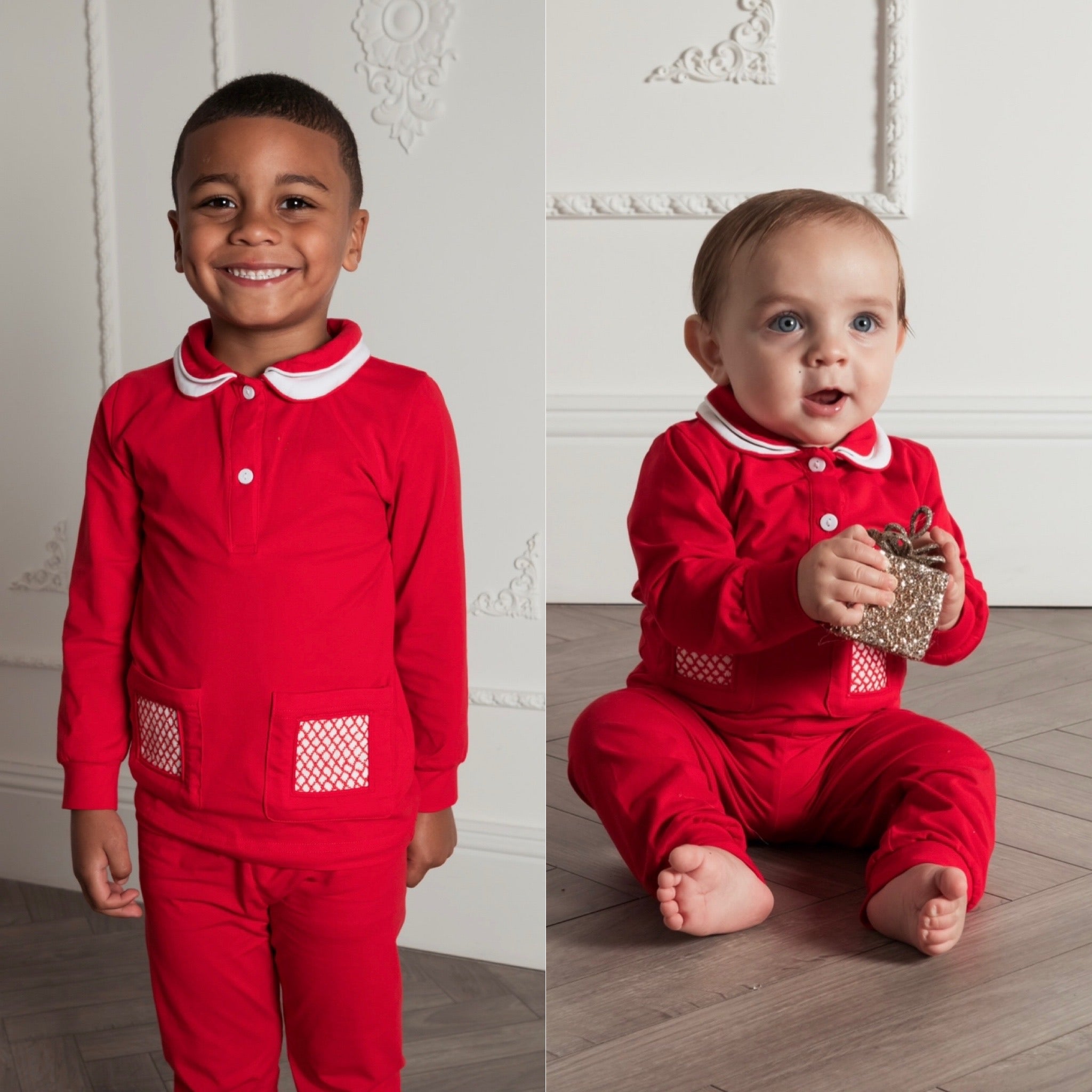 Boy smocked clearance christmas outfits