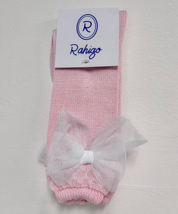 Rahigo SS23 Bow socks in Pink/White - 23114